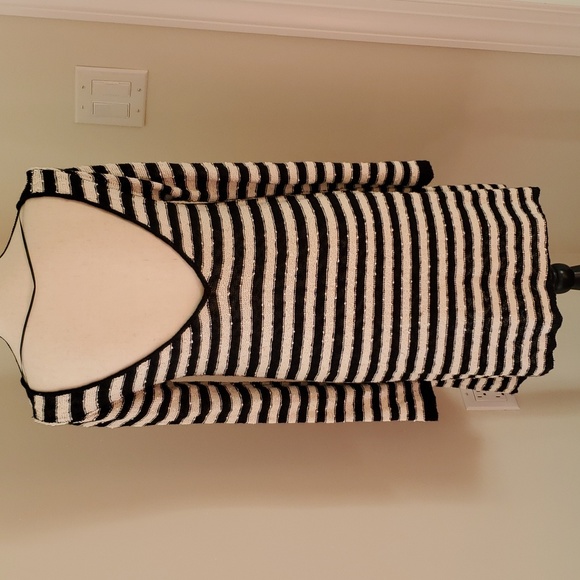 Free People NWOT Black and Ivory Stripes Sweater Dress Size XS - Picture 4 of 5